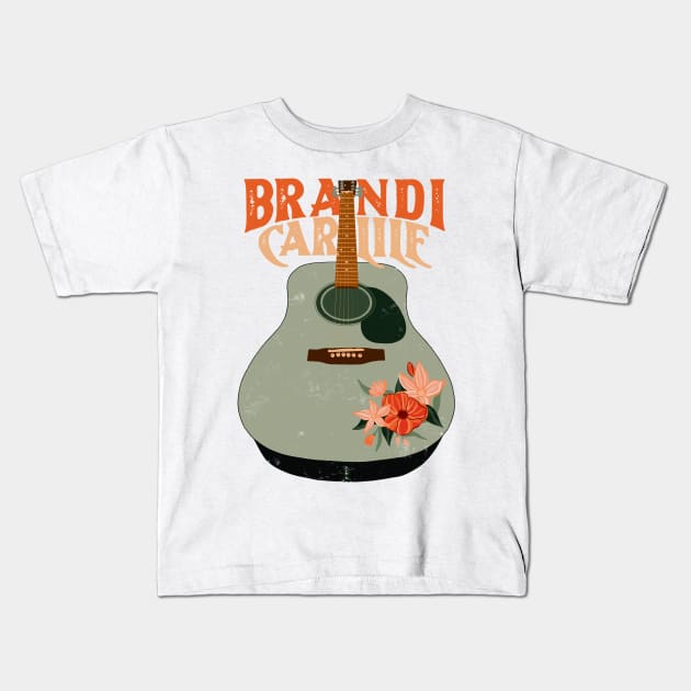 Brandi Vintage Guitar Kids T-Shirt by CMORRISON12345